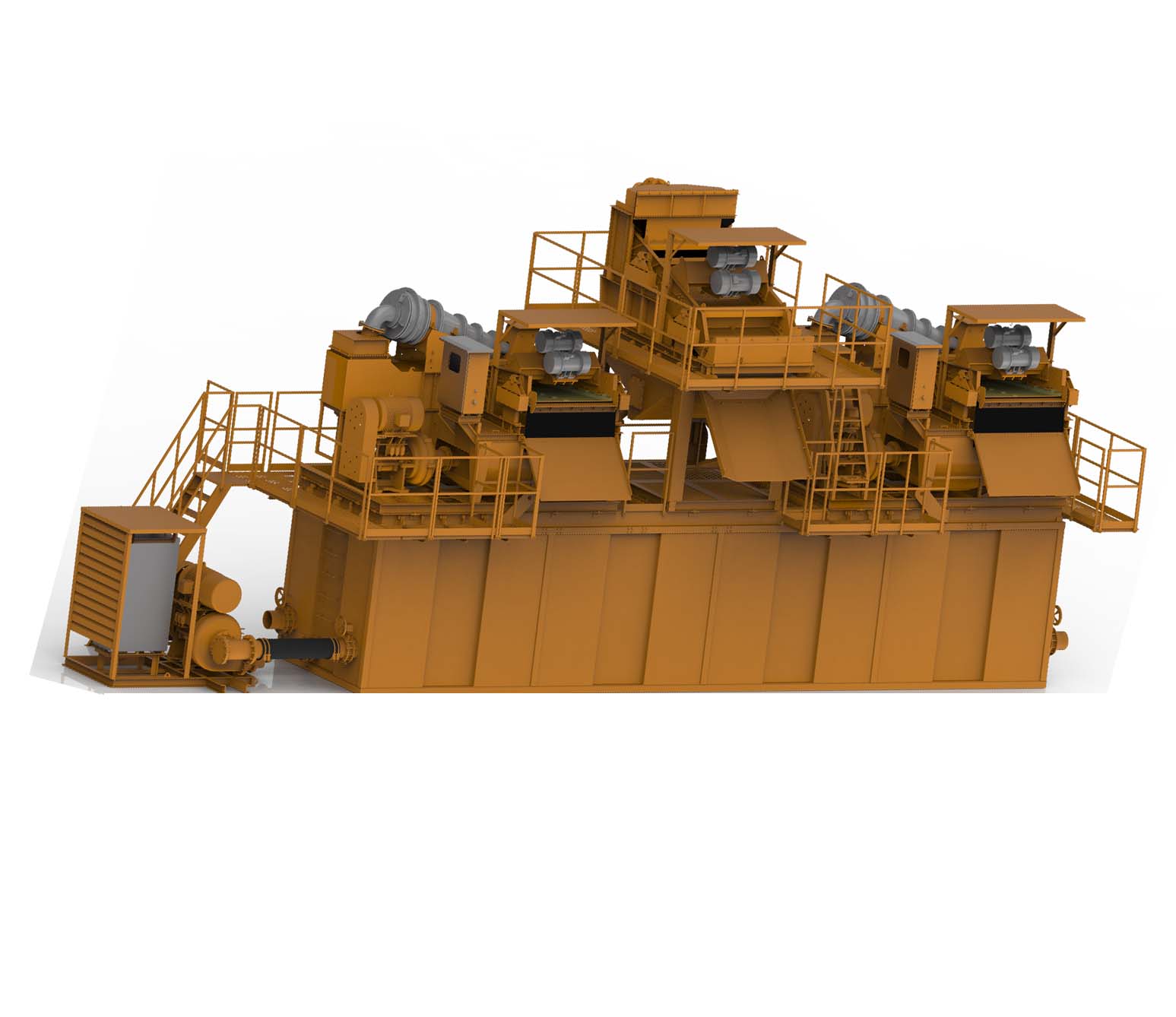 High efficiency mud desander for tunnel boring machine slurry treatment and separation