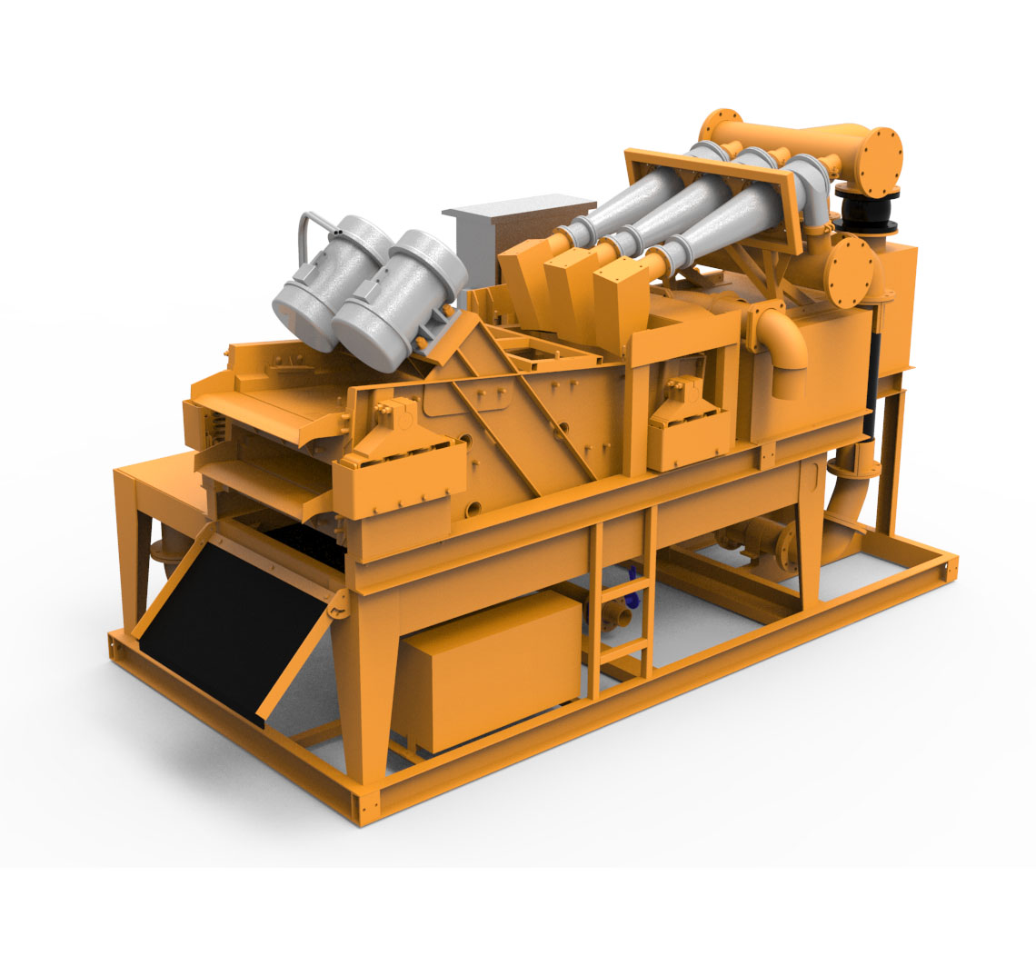 Mud desander for trenchless construction and horizontal directional drilling slurry treatment